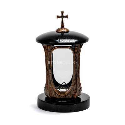 Grablaterne mit Kupferkorpus und Kreuz StoneOnline – elegante Zierde für den Friedhof.