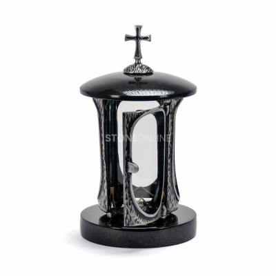 Grablampe LALUMCROSSSILVER StoneOnline – silberner Korpus und Kreuz.