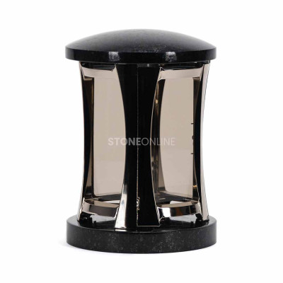 Grablaterne MIRROW ROUND SILVER für den Friedhof – exklusiver Look und solide Ausführung.