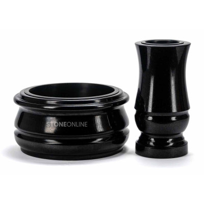 Edles Granit-Set WMODERN15 + Schale ELEGANT 25 cm – elegante Grabdekoration StoneOnline.