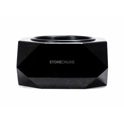 Elegantes Grabset WDIAMOND15 + DIAMOND 30 cm – Zier‑Vase und geräumige Schale aus poliertem Granit.