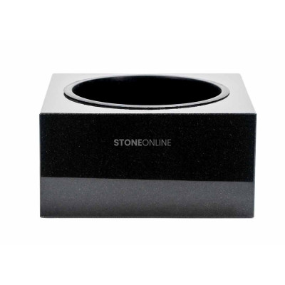 Elegantes Grabset aus Naturgranit – WCUBE15 Vase und große Schale CUBE 30 cm StoneOnline.