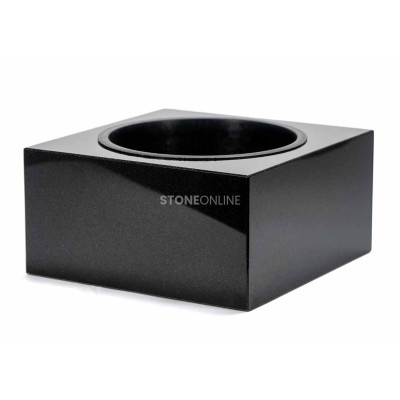 Zier-Set aus Granit – WCUBE15 + CUBE 30 cm, effektvolle Grabdekoration für Blumen und Gestecke.