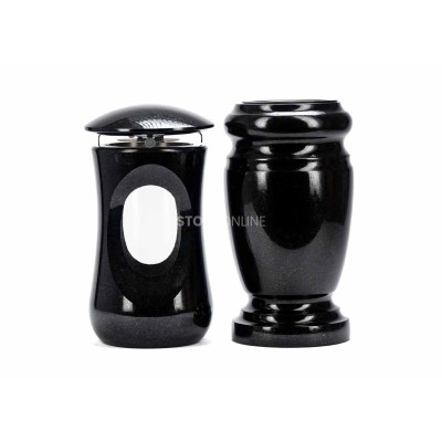 Schönes, elegantes Granit-Set LTIMELESS15 + WELEGANT15 – harmonische Grabdekoration StoneOnline.