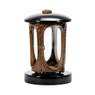Solides Set für Grab und Friedhof – LALUMROSETTECOPPER Laterne und WSTANDARD15 Vase für ganzjährige Gestaltung.