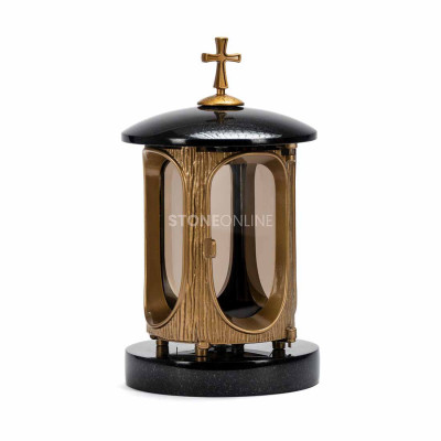 Friedhofsset LALUMCROSSGOLD + WTUBA15 – dekorative Grablaterne und Grabvase für Buketts.