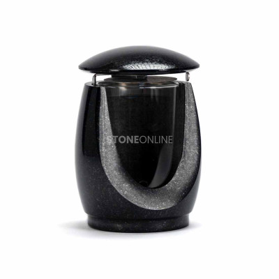 Beständiges Set von StoneOnline – Grablaterne und Grabvase WELEGANT10 für ein kleines Grabmal.