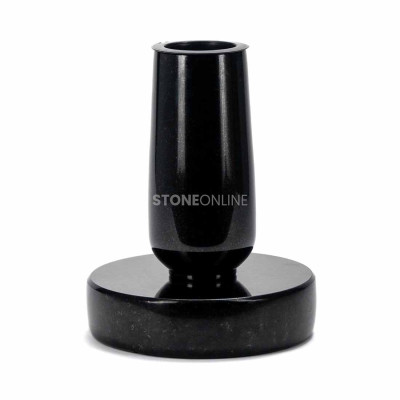 Vase WBASIC10 mit rundem PROUND-Untersetzer – kompaktes Granit-Set für den Friedhof.