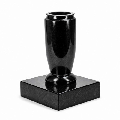 Kleine Vase WELEGANT10 auf quadratischer Basis PSQUARE – kompakte Granit-Blumendeko.