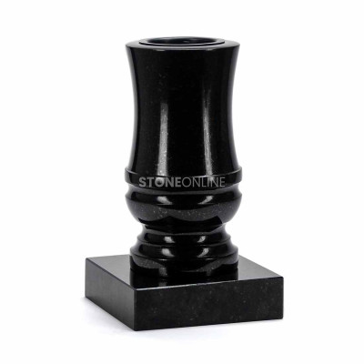 Vase WDELUX15 auf granitener PSQUARE-Basis – dekoratives Set für größere Gräber.