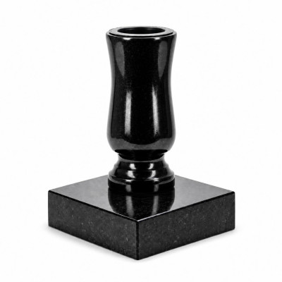Vase WSTANDARD10 auf quadratischer PSQUARE-Basis – klassische Blumendeko aus Naturgranit.
