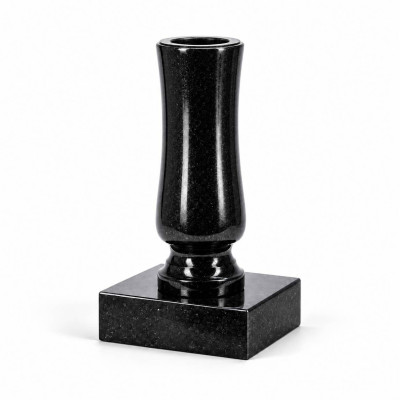 Vase WSTANDARD11 auf quadratischer PSQUARE-Basis – Granit-Set fürs Grab und Gedenkstätte.