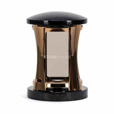 Grablaterne mit goldenem Spiegelfinish – modernes Modell fürs Grabmal.