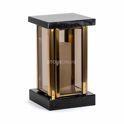 Grablaterne MIRROW SQUARE GOLD für den Friedhof – exklusiver Look und solide Ausführung.
