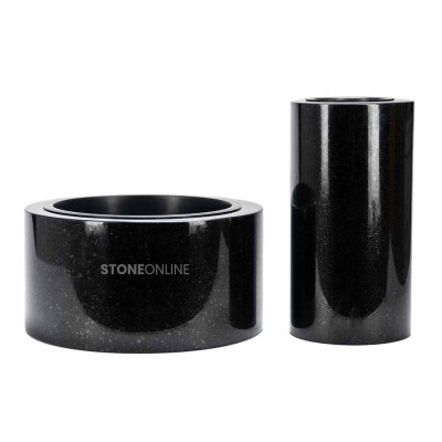 Set Schale und Vase aus Granit WTUBA15 TUBA 25 cm – elegantes Grab-Set StoneOnline.