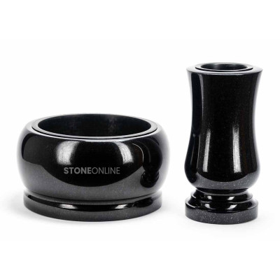 Großes Granitset WSTANDARD15 FAME 30 cm für den Friedhof – StoneOnline-Komplettset.
